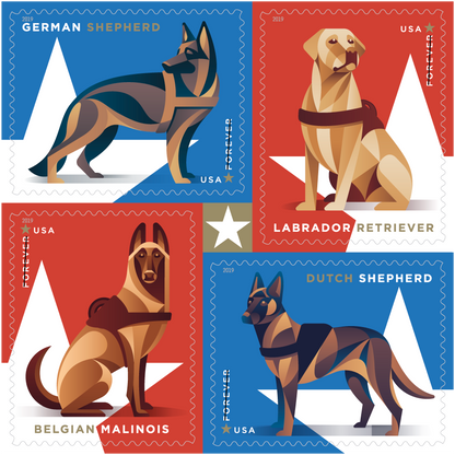 USPS Military Working Dogs Forever First Class Postage Stamps image 0