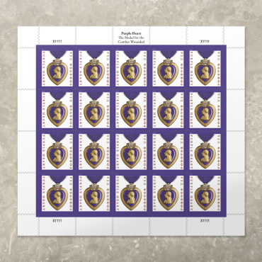 Purple Heart Medal 2019 Forever Stamps, Sheet of 20